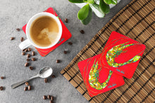 Load image into Gallery viewer, Shrimp Squiggles Coasters - Set of 4 Lightweight Foam, Absorbent Drink Coasters