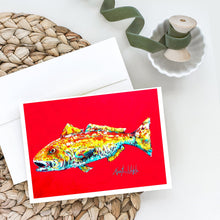 Load image into Gallery viewer, Fish - Red Fish Alphonzo Greeting Cards - Blank Note Cards – 8-Pack of Artist-Designed Cards with Envelopes