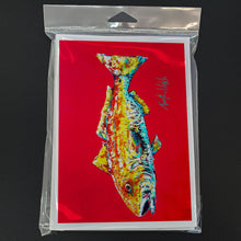 Load image into Gallery viewer, Fish - Red Fish Alphonzo Greeting Cards - Blank Note Cards – 8-Pack of Artist-Designed Cards with Envelopes