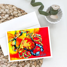 Load image into Gallery viewer, Crab Hot Dang Greeting Cards - Blank Note Cards – 8-Pack of Artist-Designed Cards with Envelopes