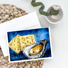 Load image into Gallery viewer, Oysters Two Crackers Greeting Cards - Blank Note Cards – 8-Pack of Artist-Designed Cards with Envelopes
