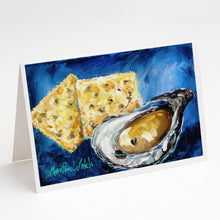 Load image into Gallery viewer, Oysters Two Crackers Greeting Cards - Blank Note Cards – 8-Pack of Artist-Designed Cards with Envelopes