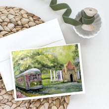 Load image into Gallery viewer, Streetcar Next Stop Audubon Park Greeting Cards - Blank Note Cards – 8-Pack of Artist-Designed Cards with Envelopes
