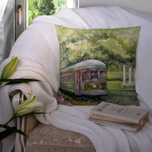 Load image into Gallery viewer, Streetcar Next Stop Audubon Park Canvas Throw Pillow - 14x14 Decorative Pillow – Art for Your Home &amp; Patio MW1091PW1414