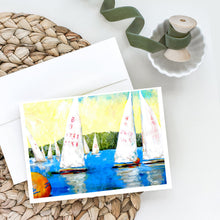 Load image into Gallery viewer, Sailboats Round the Mark Greeting Cards - Blank Note Cards – 8-Pack of Artist-Designed Cards with Envelopes