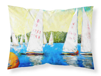 Sailboats Round the Mark Standard Pillowcases – Artistic Decorative Front, Crisp White Back