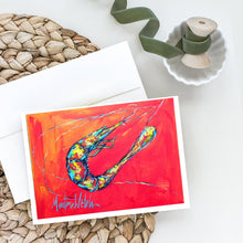 Load image into Gallery viewer, Shrimp Seafood Three Greeting Cards - Blank Note Cards – 8-Pack of Artist-Designed Cards with Envelopes