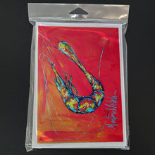 Load image into Gallery viewer, Shrimp Seafood Three Greeting Cards - Blank Note Cards – 8-Pack of Artist-Designed Cards with Envelopes