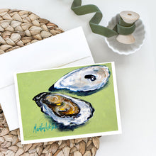 Load image into Gallery viewer, Oysters Two Shells Greeting Cards - Blank Note Cards – 8-Pack of Artist-Designed Cards with Envelopes