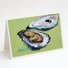 Load image into Gallery viewer, Oysters Two Shells Greeting Cards - Blank Note Cards – 8-Pack of Artist-Designed Cards with Envelopes