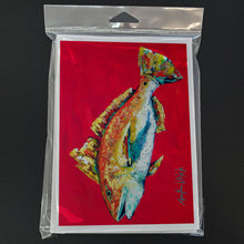 Load image into Gallery viewer, Fish - Red Fish Woo Hoo Greeting Cards - Blank Note Cards – 8-Pack of Artist-Designed Cards with Envelopes