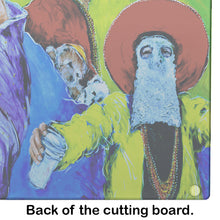 Load image into Gallery viewer, Mardi Gras  Glass Cutting Boards – Durable, Decorative Kitchen Art Large
