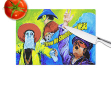 Load image into Gallery viewer, Mardi Gras Throw me something mister Glass Cutting Boards – Durable, Decorative Kitchen Art Large