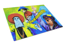 Load image into Gallery viewer, Mardi Gras Throw me something mister Glass Cutting Boards – Durable, Decorative Kitchen Art Large