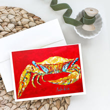 Load image into Gallery viewer, Crab Blue on Red, Sr Greeting Cards - Blank Note Cards – 8-Pack of Artist-Designed Cards with Envelopes