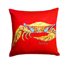 Load image into Gallery viewer, Crab Blue on Red, Sr Canvas Throw Pillow - 14x14 Decorative Pillow – Art for Your Home &amp; Patio MW1116PW1414
