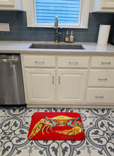 Load image into Gallery viewer, Crab Blue on Red, Sr Machine Washable Memory Foam Mat MW1116RUG