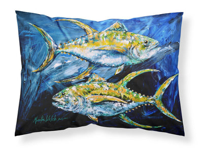 Fish - Tuna Tuna Blue Standard Pillowcases – Artistic Decorative Front, Crisp White Back