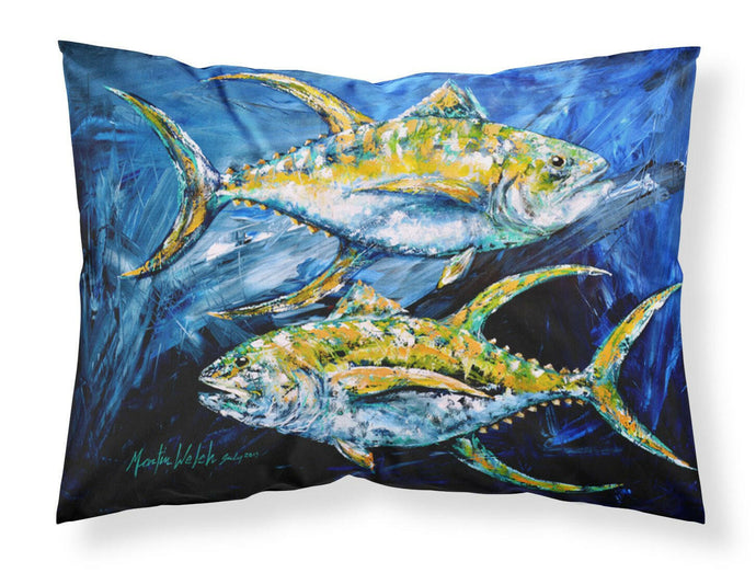 Fish - Tuna Tuna Blue Standard Pillowcases – Artistic Decorative Front, Crisp White Back
