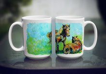 Load image into Gallery viewer, Horse Grazin Dishwasher Safe Microwavable Ceramic Coffee Mug 15 ounce MW1126CM15
