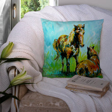 Load image into Gallery viewer, Horse Grazin Canvas Throw Pillow - 14x14 Decorative Pillow – Art for Your Home &amp; Patio MW1126PW1414