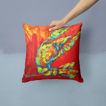 Load image into Gallery viewer, Crawfish Hot Craw Canvas Throw Pillow - 14x14 Decorative Pillow – Art for Your Home &amp; Patio MW1134PW1414