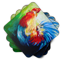 Load image into Gallery viewer, Bird - Rooster Chief Big Feathers Coasters - Set of 4 Lightweight Foam, Absorbent Drink Coasters