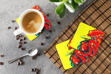 Load image into Gallery viewer, Bird - Rooster Big Head Coasters - Set of 4 Lightweight Foam, Absorbent Drink Coasters