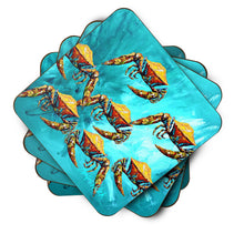 Load image into Gallery viewer, Crab Lotta Crabs Coasters - Set of 4 Lightweight Foam, Absorbent Drink Coasters