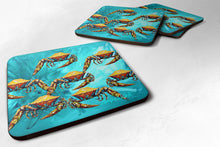 Load image into Gallery viewer, Crab Lotta Crabs Coasters - Set of 4 Lightweight Foam, Absorbent Drink Coasters