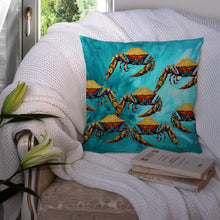Load image into Gallery viewer, Crab Lotta Crabs Canvas Throw Pillow - 14x14 Decorative Pillow – Art for Your Home &amp; Patio MW1140PW1414