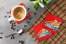 Load image into Gallery viewer, Fish - Red Fish Alphonzo Head Coasters - Set of 4 Lightweight Foam, Absorbent Drink Coasters