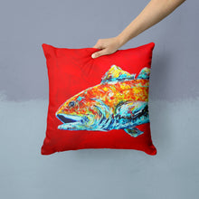 Load image into Gallery viewer, Red Fish Alphonzo Head Canvas Throw Pillow - 14x14 Decorative Pillow – Art for Your Home &amp; Patio MW1141APW1414