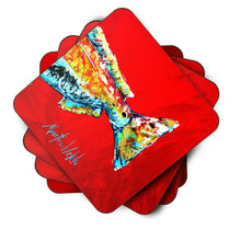 Load image into Gallery viewer, Fish - Red Fish Alphonzo Tail Coasters - Set of 4 Lightweight Foam, Absorbent Drink Coasters