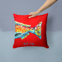Load image into Gallery viewer, Red Fish Alphonzo Tail Canvas Throw Pillow - 14x14 Decorative Pillow – Art for Your Home &amp; Patio MW1141BPW1414
