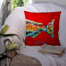 Load image into Gallery viewer, Red Fish Alphonzo Tail Canvas Throw Pillow - 14x14 Decorative Pillow – Art for Your Home &amp; Patio MW1141BPW1414