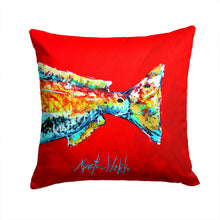 Load image into Gallery viewer, Red Fish Alphonzo Tail Canvas Throw Pillow - 14x14 Decorative Pillow – Art for Your Home &amp; Patio MW1141BPW1414