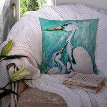 Load image into Gallery viewer, Mother's Love Egret Canvas Throw Pillow - 14x14 Decorative Pillow – Art for Your Home &amp; Patio MW1145PW1414
