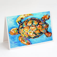 Load image into Gallery viewer, Sand Dance Turtle Greeting Cards - Blank Note Cards – 8-Pack of Artist-Designed Cards with Envelopes
