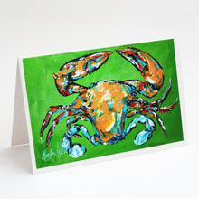 Load image into Gallery viewer, Wide Load Crab Greeting Cards - Blank Note Cards – 8-Pack of Artist-Designed Cards with Envelopes