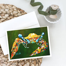 Load image into Gallery viewer, Go Green Crab Greeting Cards - Blank Note Cards – 8-Pack of Artist-Designed Cards with Envelopes