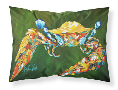 Go Green Crab Standard Pillowcases – Artistic Decorative Front, Crisp White Back