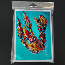 Load image into Gallery viewer, Lucy the Crawfish in blue Greeting Cards - Blank Note Cards – 8-Pack of Artist-Designed Cards with Envelopes
