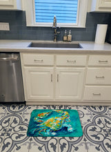 Load image into Gallery viewer, By Chance Crab in Aqua blue Machine Washable Memory Foam Mat MW1162RUG