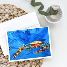 Load image into Gallery viewer, Big Spash Crab in blue Greeting Cards - Blank Note Cards – 8-Pack of Artist-Designed Cards with Envelopes