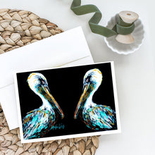 Load image into Gallery viewer, Dressed in Black Pelican Greeting Cards - Blank Note Cards – 8-Pack of Artist-Designed Cards with Envelopes