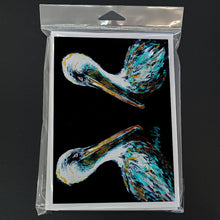 Load image into Gallery viewer, Dressed in Black Pelican Greeting Cards - Blank Note Cards – 8-Pack of Artist-Designed Cards with Envelopes