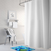 Load image into Gallery viewer, Peacock Straight Up in Blue Machine Washable Memory Foam Mat MW1166RUG