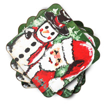 Load image into Gallery viewer, Friends Snowman and Santa Claus Foam Coaster MW1167FC