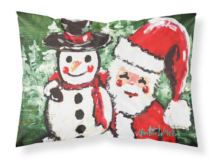 Friends Snowman and Santa Claus Standard Pillowcases – Artistic Decorative Front, Crisp White Back MW1167PILLOWCASE